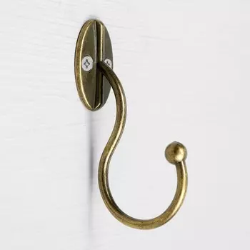 Крючок мебельный тундра tko019, однорожковый, бронза