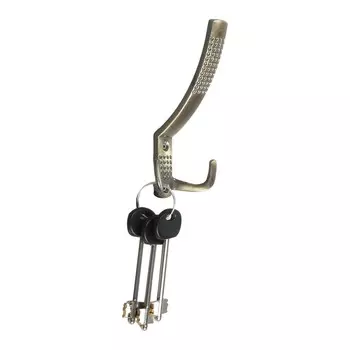 Крючок мебельный тундра tkt001, трехрожковый, бронза