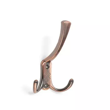 Крючок мебельный тундра tkt003 light, трехрожковый, медь