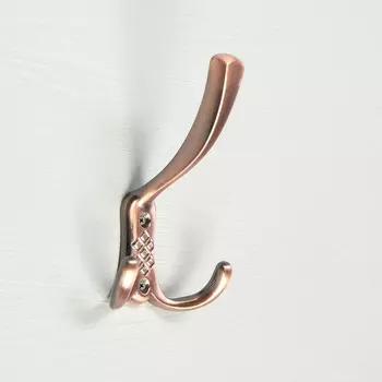 Крючок мебельный тундра tkt003, трехрожковый, медь