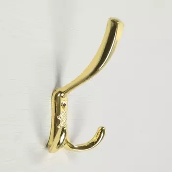 Крючок мебельный тундра tkt003, трехрожковый, золото