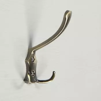 Крючок мебельный тундра tkt004, трехрожковый, бронза