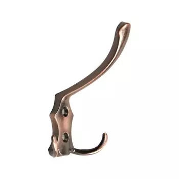 Крючок мебельный тундра tkt004, трехрожковый, медь