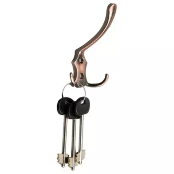 Крючок мебельный тундра tkt004, трехрожковый, медь, 4 шт. tmp