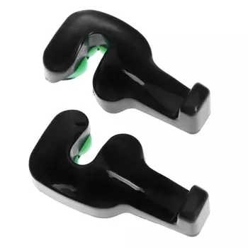 Крючок на подголовник, набор 2 шт., черный