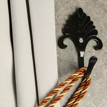 Крючок однорожковый для штор cappio kc111, цвет черный, 2 шт.