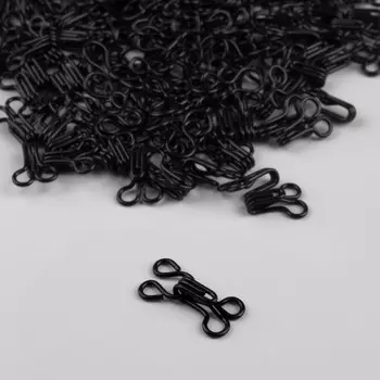 Крючок пришивной, 15 мм, 24 шт, цвет черный