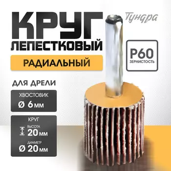 Круг лепестковый радиальный тундра, 20 х 20 х 6 мм, р60