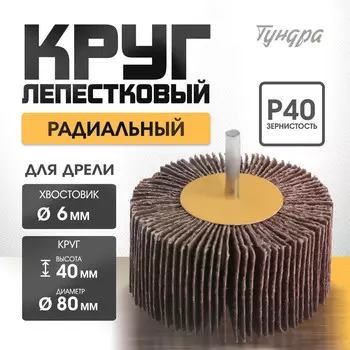 Круг лепестковый радиальный тундра, 80406 мм, р40