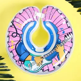 Круг детский на шею, для купания little star, от 1 мес, двухкамерный, с погремушками