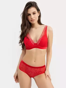 Кружевной бюстгальтер push up в красном цвете