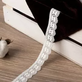 Кружево эластичное, 17 мм 10 ± 1 м, цвет айвори