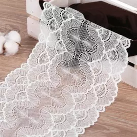 Кружевная эластичная ткань, 180 мм 2,7 ± 0,5 м, цвет белый