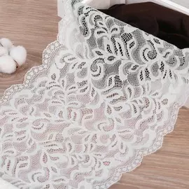 Кружево эластичное, 230 мм × 2,7 ± 0,5 м, цвет белый