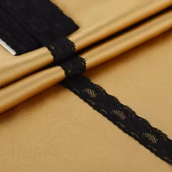 Кружево эластичное, 25 мм 10 м, цвет черный