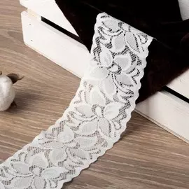 Кружево эластичное, 60 мм 10 ± 1 м, цвет айвори