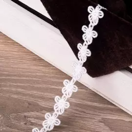 Кружево гипюровое, 15 мм, 14±1 м, цвет белый