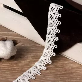 Кружево гипюровое, 20 мм, 9±0.5 м, цвет белый