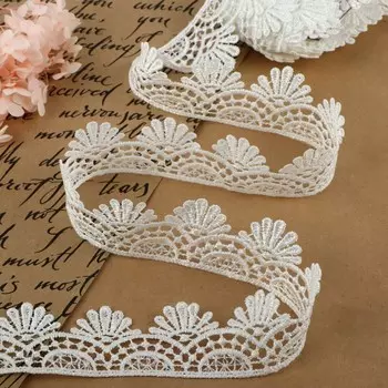 Кружево гипюровое, 40 мм 9 ± 0,5 м, цвет белый