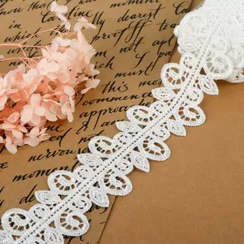 Кружево гипюровое, 50 мм, 9±0.5 м, цвет белый