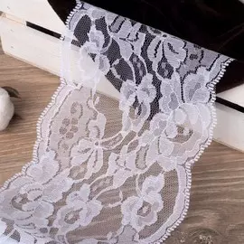 Кружево капроновое, 130 мм × 3 ± 0,5 м, цвет белый