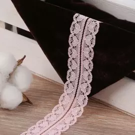 Кружево капроновое, 30 мм × 10 ± 1 м, цвет персиковый