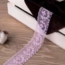 Кружево капроновое, 35 мм × 10 ± 1 м, цвет сиреневый