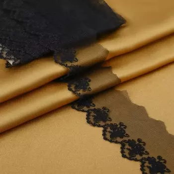 Кружево на сетке, 65 мм 9 ± 0,5 м, цвет черный