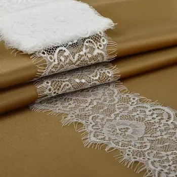 Кружево реснички, 100 мм 9 ± 0,5 м, в бобине 3 шт по 3 м, цвет белый