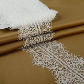 Кружево реснички, 105 мм 9 ± 0,5 м, в бобине 3 шт по 3 м, цвет белый