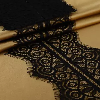 Кружево реснички, 165 мм 3 ± 0,5 м, цвет черный