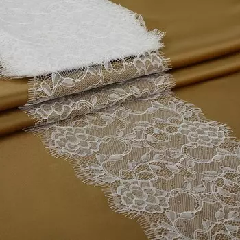 Кружево реснички, 165 мм 3 ± 0,5 м, цвет белый