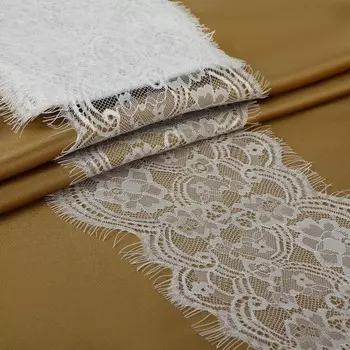 Кружево реснички, 170 мм 3 ± 0,5 м, цвет белый