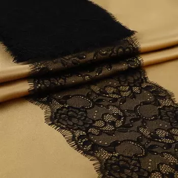 Кружево реснички, 175 мм, 3±0.5 м, черное