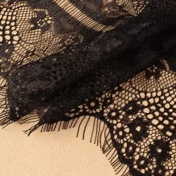 Кружево реснички, 190 мм 3 ± 0,5 м, цвет черный