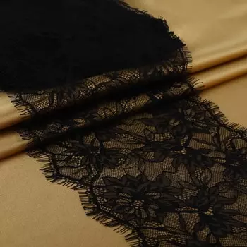 Кружево реснички, 210 мм, 3±0.5 м, черное