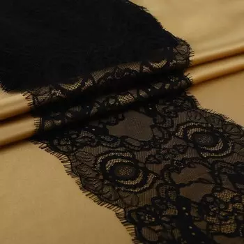 Кружево реснички, 210 мм, 3±0.5 м, черное