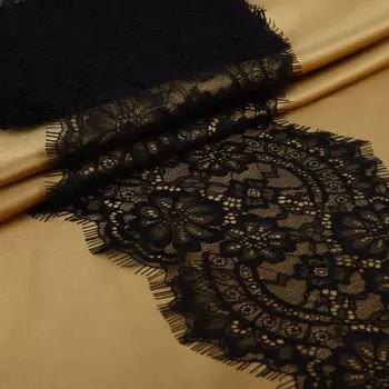 Кружево реснички, 215 мм, 3±0.5 м, черное