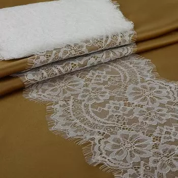 Кружево реснички, 215 мм 3 ± 0,5 м, цвет белый