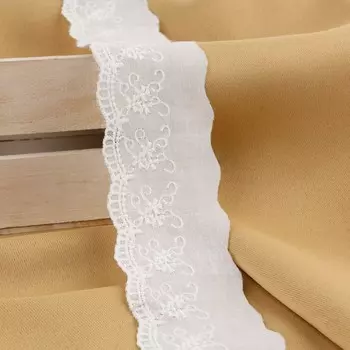 Кружево шитье, 50 мм, 13.7±1 м, белое