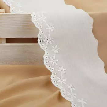 Кружево шитье, 80 мм, 13.7±1 м, белое