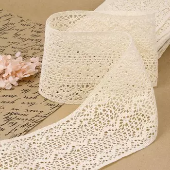 Кружево вязаное, 115 мм 10 ± 1 м, цвет бежевый