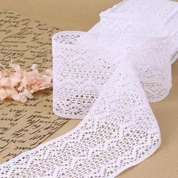 Кружево вязаное, 115 мм 10 ± 1 м, цвет белый