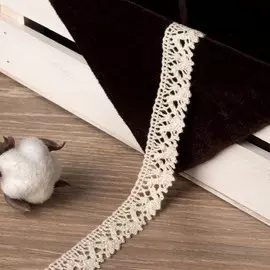 Кружево вязаное, 15 мм 15 ± 1 м, цвет бежевый