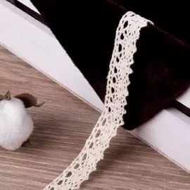 Кружево вязаное, 15 мм 15 ± 1 м, цвет бежевый