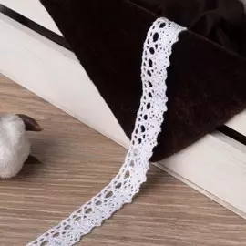 Кружево вязаное, 15 мм, 15±1 м, белое