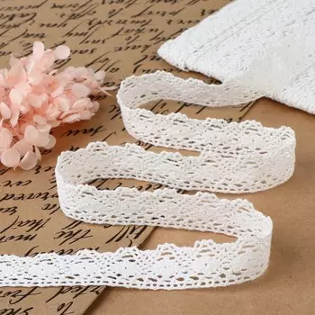 Кружево вязаное, 20 мм 10 ± 1 м, цвет белый