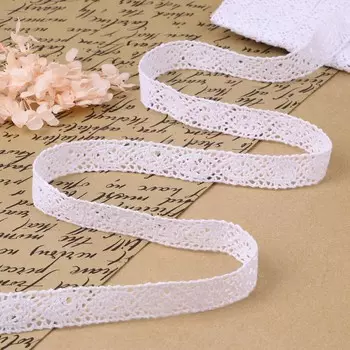 Кружево вязаное, 22 мм 10 ± 1 м, цвет белый