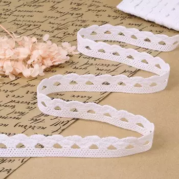 Кружево вязаное, 22 мм 10 ± 1 м, цвет белый