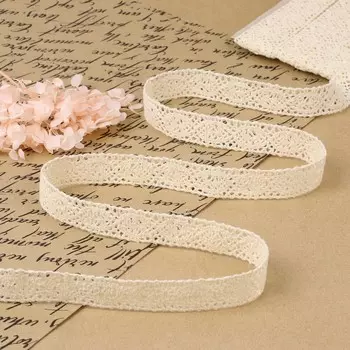 Кружево вязаное, 22 мм 10 ± 1 м, цвет бежевый